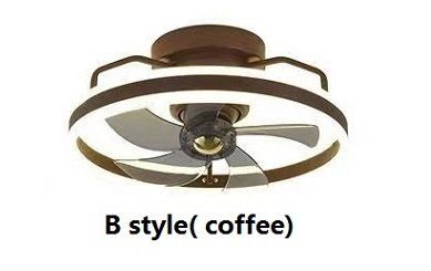 Simple Fashion Living Room Bedroom Dining Room Fan Lamp (Color: Coffee)