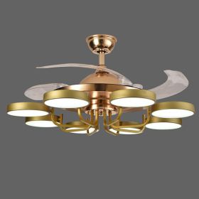 Modern Nordic Stealth Simple With Light Fan (Option: Gold mold-42inch-220V)