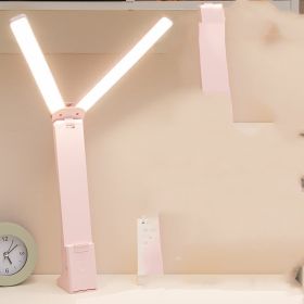 Student Dormitory Creative Flip-top Touch Eye Protection Folding Led Desk Lamp (Option: Cherry pink rechargeable mode-Charging cable)