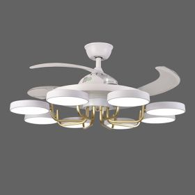 Modern Nordic Stealth Simple With Light Fan (Option: White mold-42inch-220V)