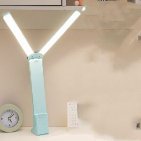Student Dormitory Creative Flip-top Touch Eye Protection Folding Led Desk Lamp (Option: Sky blue4000 mA-Charging cable)