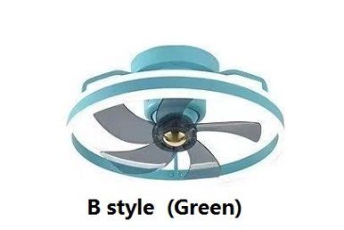 Simple Fashion Living Room Bedroom Dining Room Fan Lamp (Color: Green)