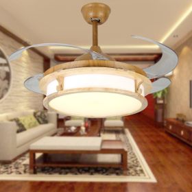 Japanese Style Household Invisible Silent Fan Lamp (Option: Beige-42inch 72W-220V)