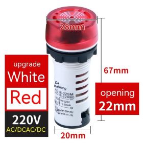 Flashing Sound And Light Buzzer (Option: Upgrade White Red ACDC220V-ACDC Universal-Intermittent Sound)