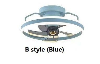 Simple Fashion Living Room Bedroom Dining Room Fan Lamp (Color: Blue)