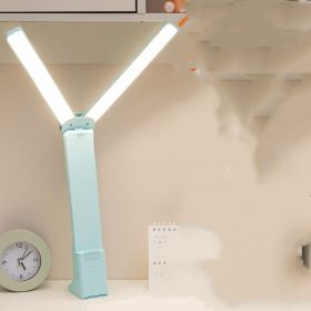 Student Dormitory Creative Flip-top Touch Eye Protection Folding Led Desk Lamp (Option: Sky blue rechargeable models-Charging cable)
