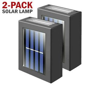 2 Pack New Solar Deck Lights Outdoor Waterproof LED Steps Lamps For Stairs Fence (Light Color: White)