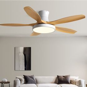 Domestic High Wind Low Floor Suction Fan Light (Option: Wood White-DC Remote control-60Inch)