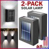 2 Pack New Solar Deck Lights Outdoor Waterproof LED Steps Lamps For Stairs Fence