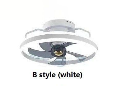 Simple Fashion Living Room Bedroom Dining Room Fan Lamp (Color: White)
