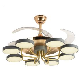 Modern Nordic Stealth Simple With Light Fan (Option: Gray mold-42inch-220V)