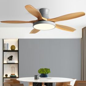 Domestic High Wind Low Floor Suction Fan Light (Option: Wood Grey-DC Remote control-60Inch)